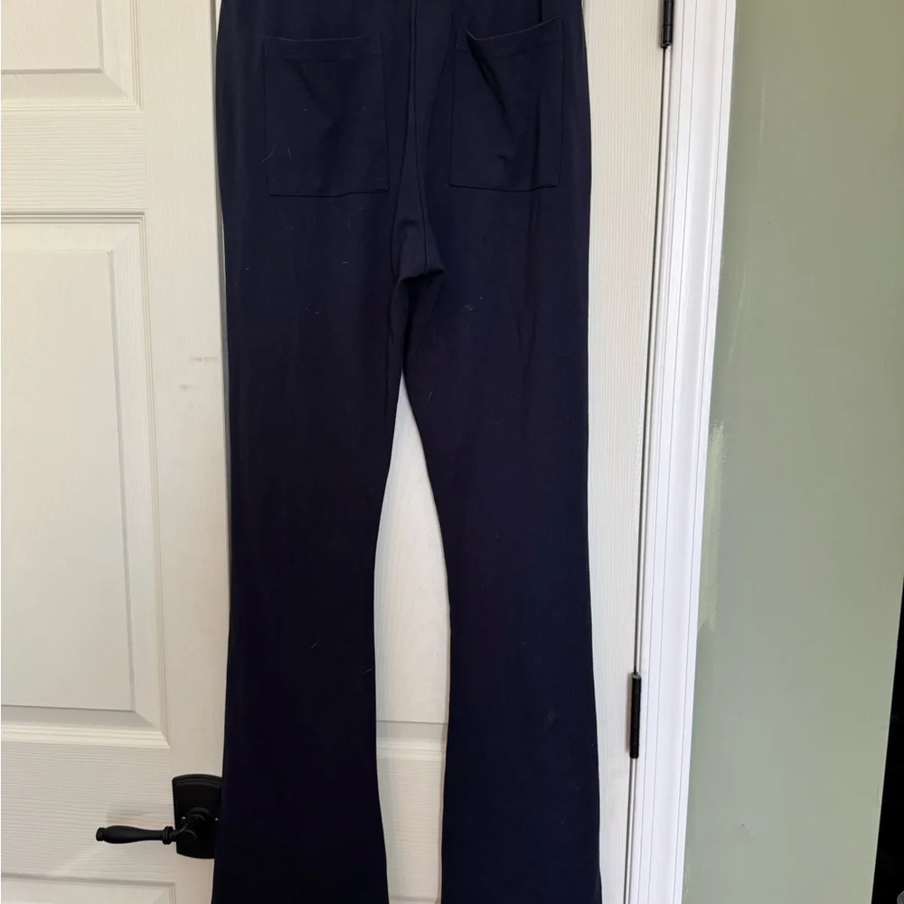 Johnny Was Black Straight-Leg Pants with Floral Embroidery